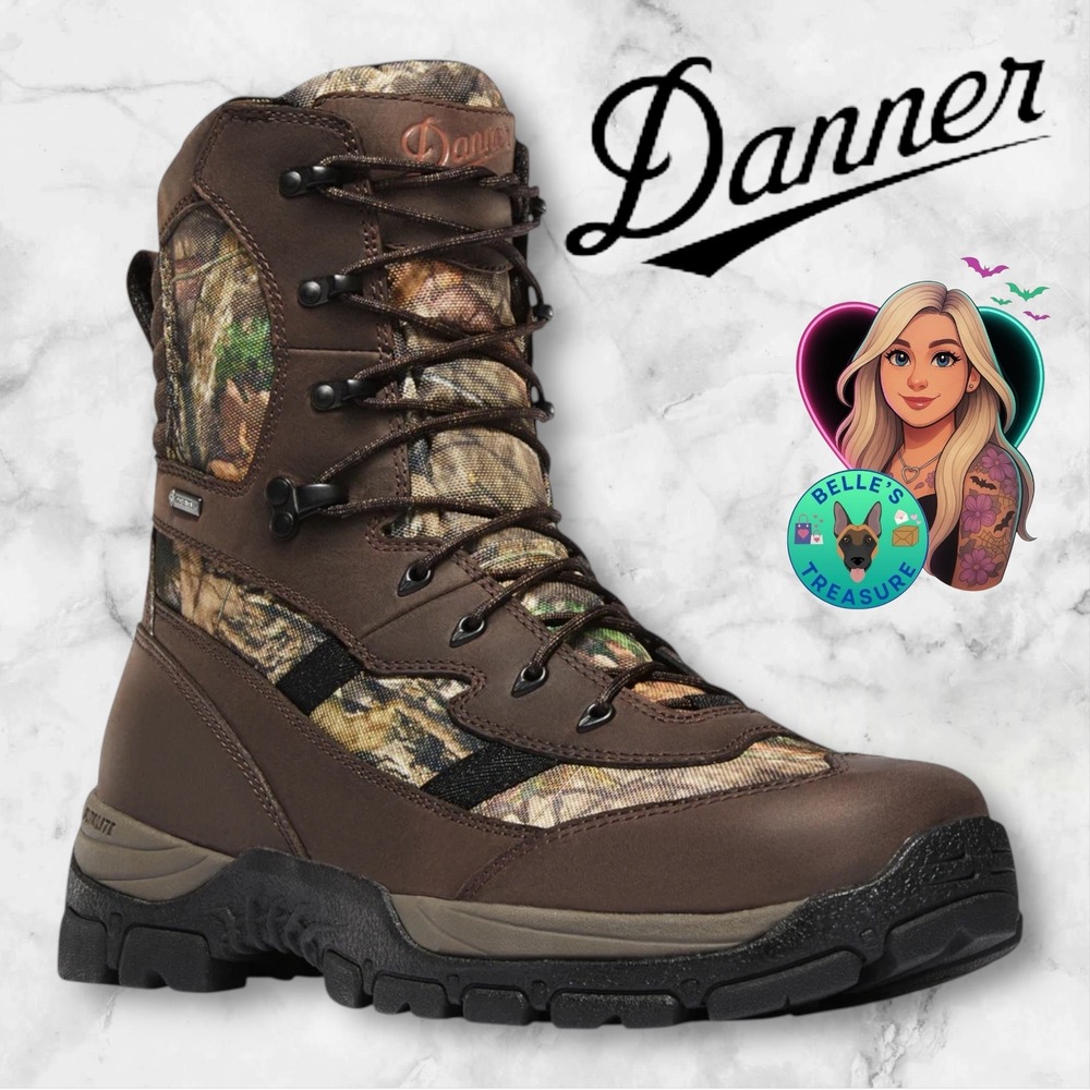 Danner Boots Mens 8 Alesa 8" Mossy Oak Break Up Country‎ 1000G Gore-Tex Hunting